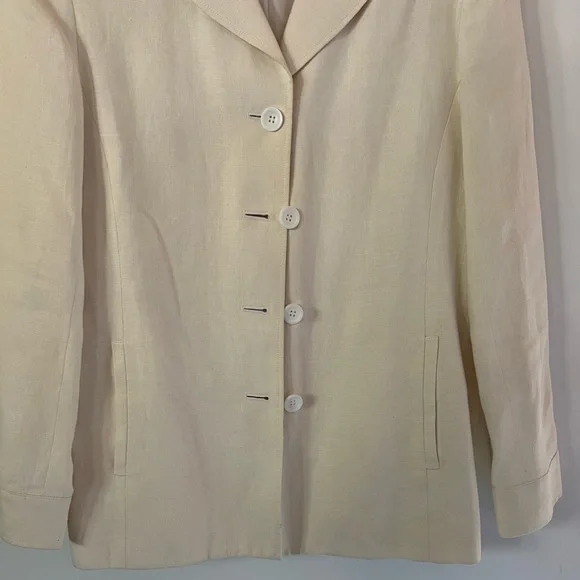 TALBOTS WOMEN IRISH LINEN CREAM JACKET - Picture 10 of 16